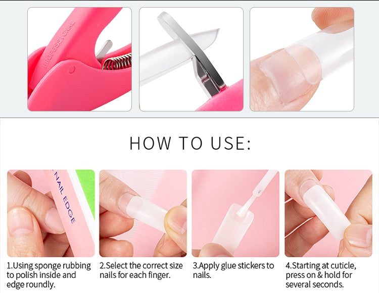 500-Piece French Acrylic Nail Tips