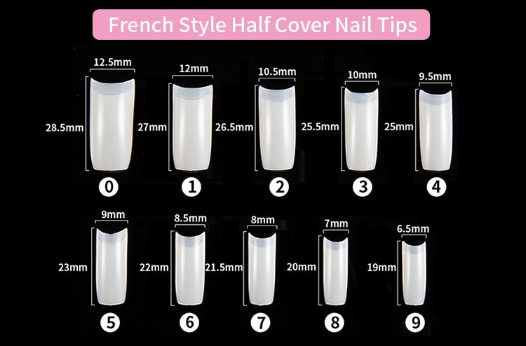 500-Piece French Acrylic Nail Tips