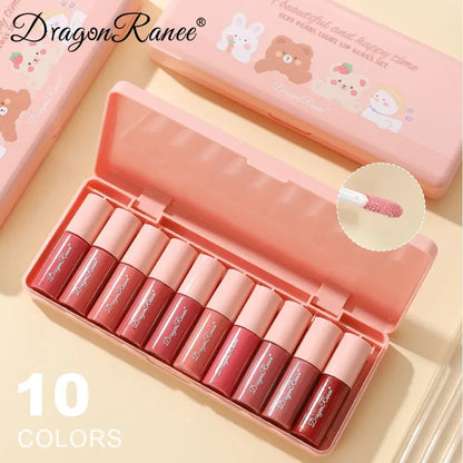 Waterproof 10-Color Lip Gloss Set