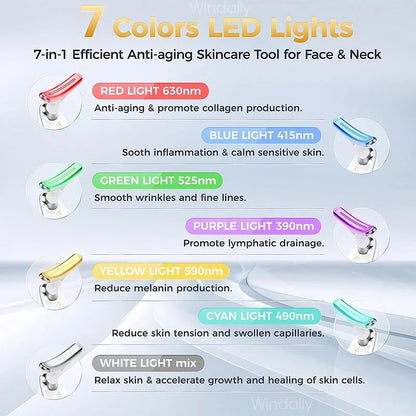 7-Color LED Face Neck Lifting Massager Device